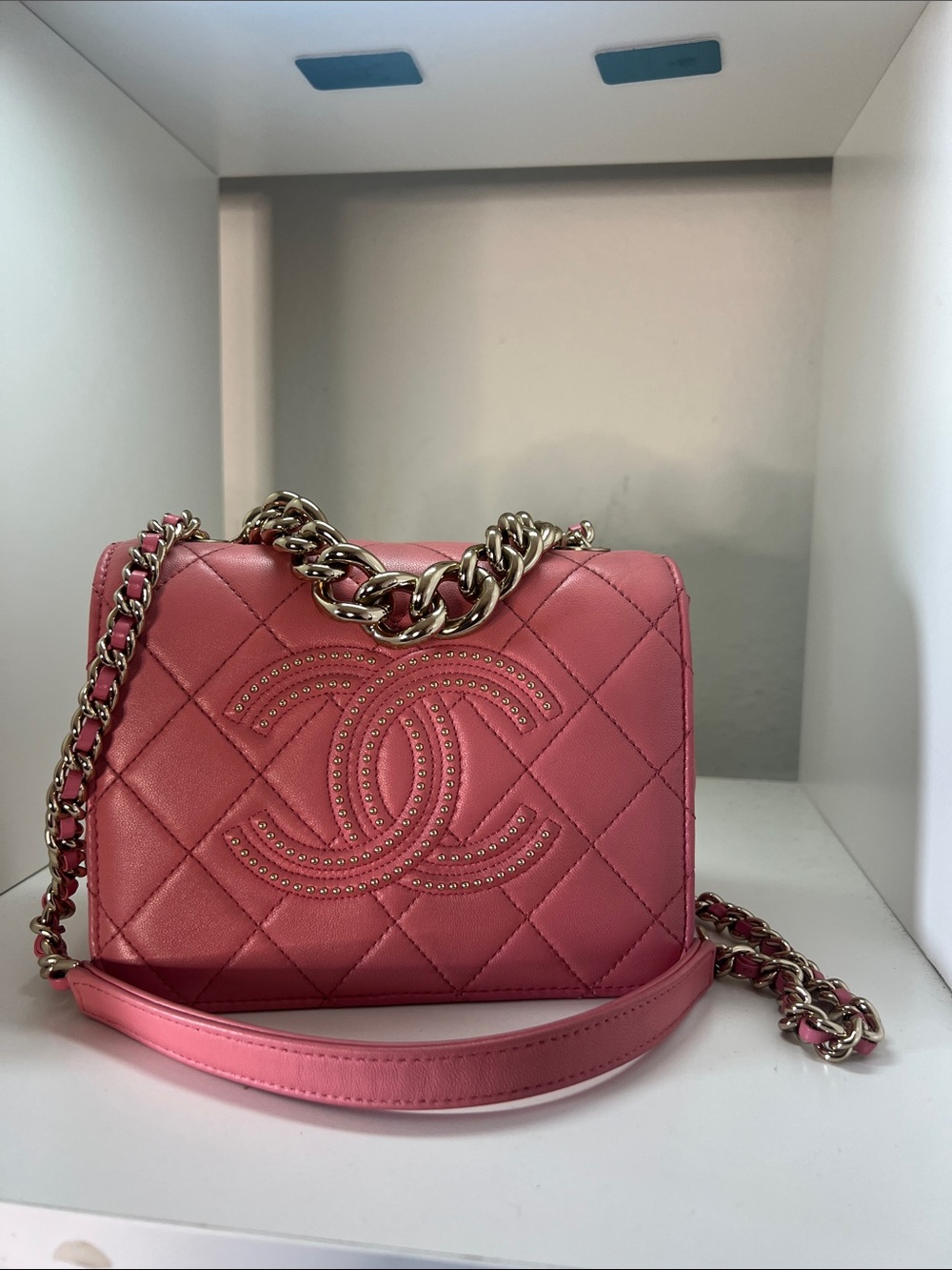 Chanel Beauty Begins Quilted Leather Shoulder Bag with Chain Strap - Picture 2 of 7